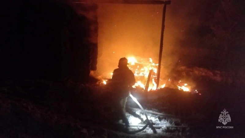 Ночной пожар в алтайском райцентре унес жизнь мужчины