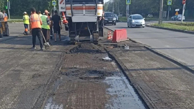 В Барнауле отремонтировали трассу, разрушенную ливнем